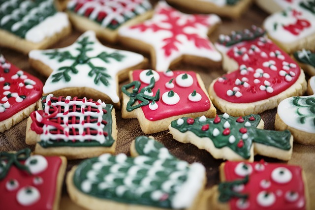 holiday dog cookies with icing